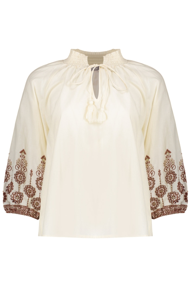 Geisha ecru dames blouse | Vooraanzicht
