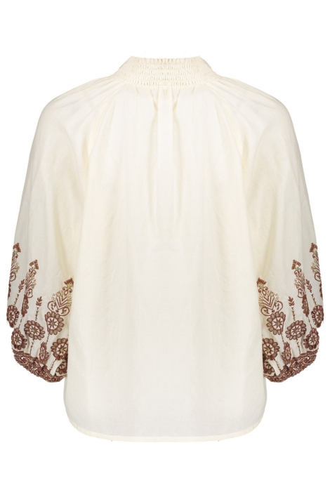 Geisha ecru dames blouse | Achteraanzicht
