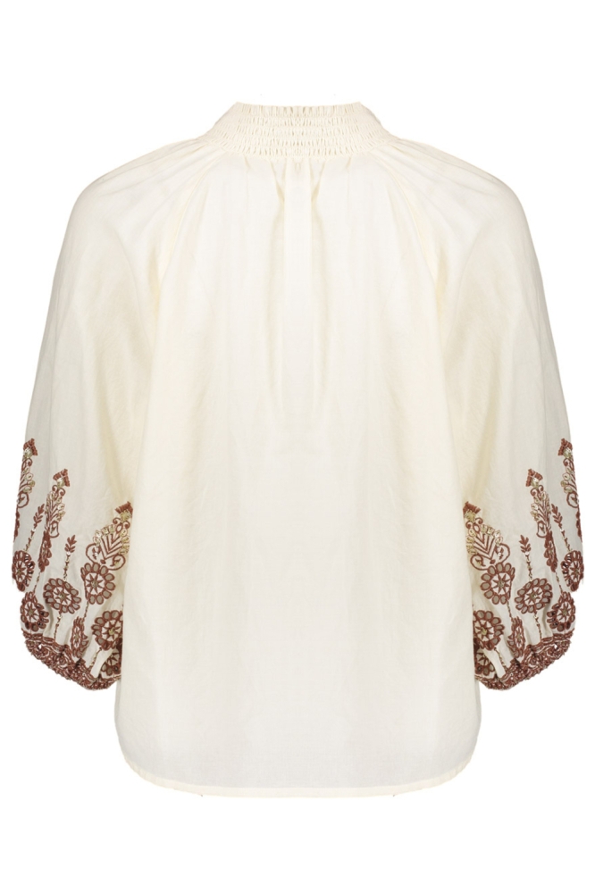Geisha ecru dames blouse | Achteraanzicht