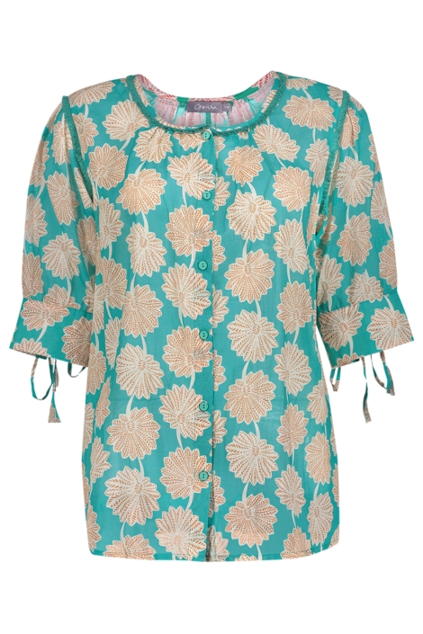Geisha groene dames blouse | Vooraanzicht
