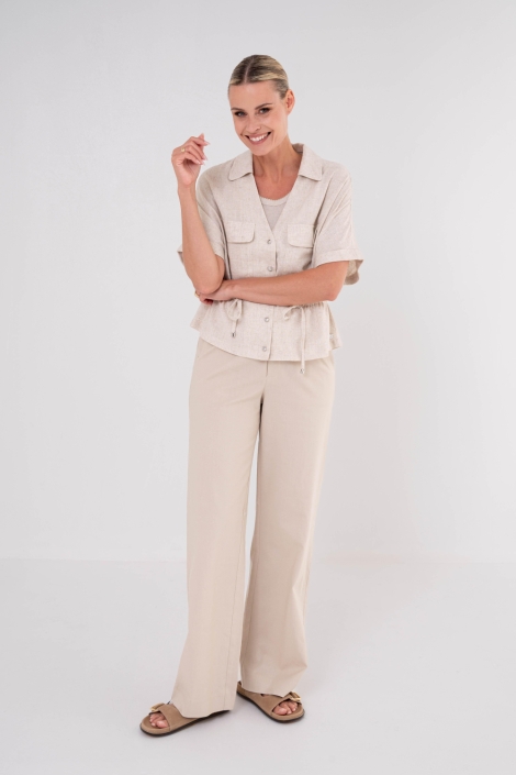 Zizo beige dames blouse | Model