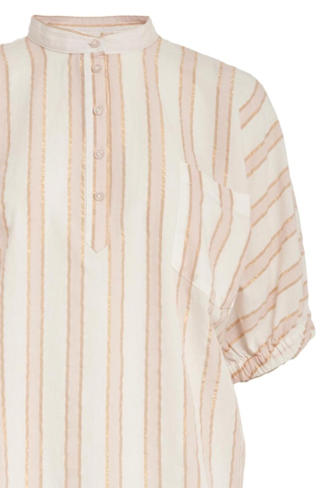 Minus ecru dames blouse | Close up