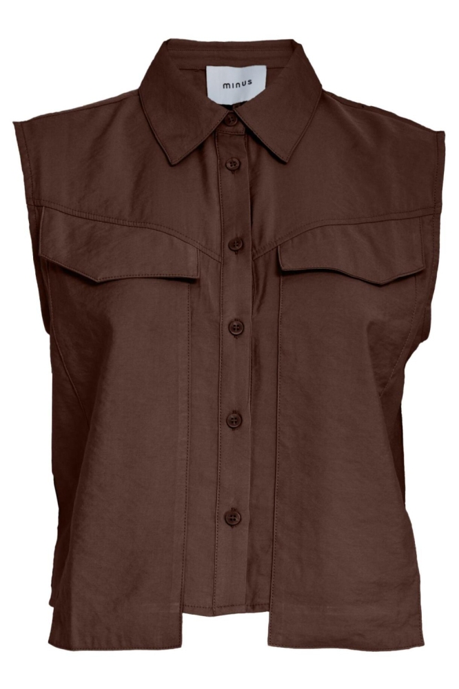 Minus bruine dames blouse | Vooraanzicht