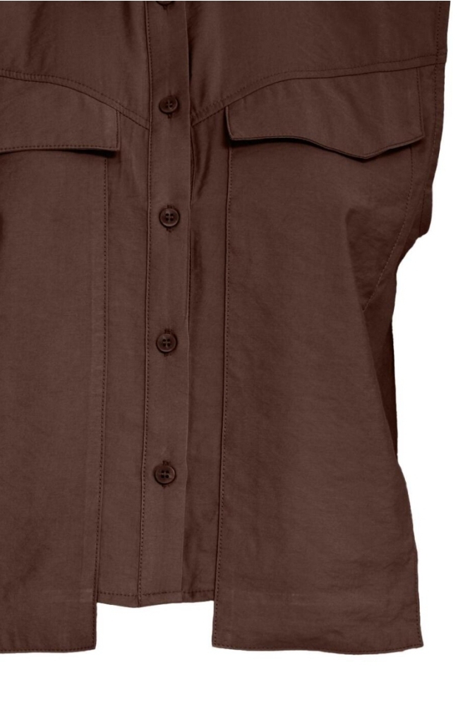 Minus bruine dames blouse | Close up
