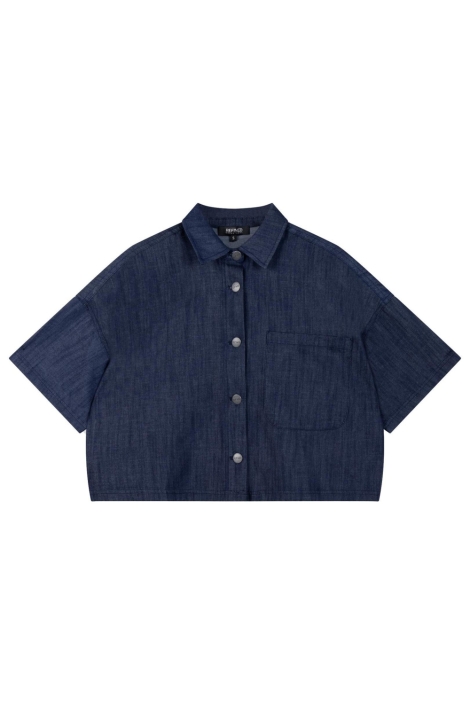 Refined Department blauwe dames blouse | Vooraanzicht