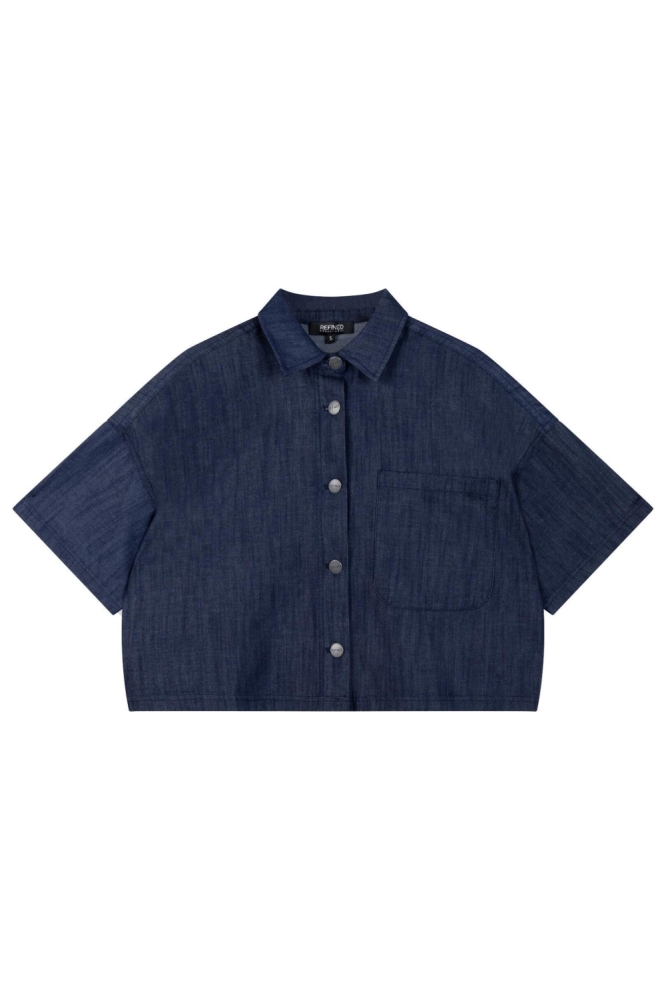 Refined Department blauwe dames blouse | Vooraanzicht