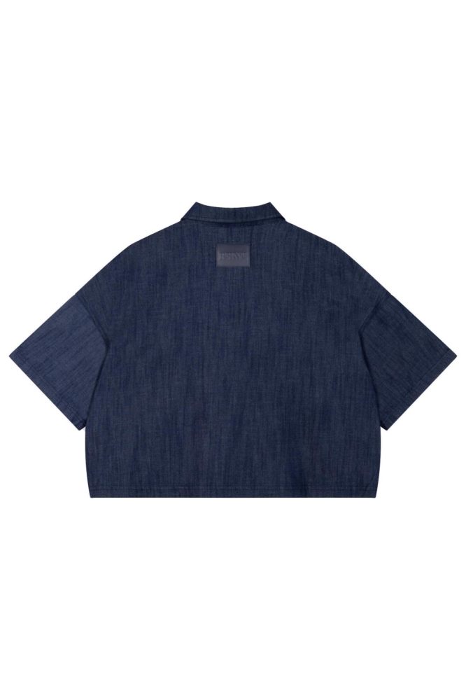 Refined Department blauwe dames blouse | Achteraanzicht
