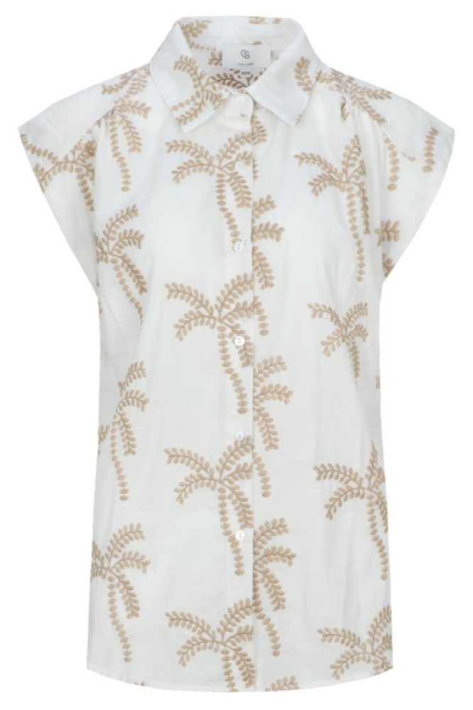 C&S The Label beige dames blouse | Vooraanzicht