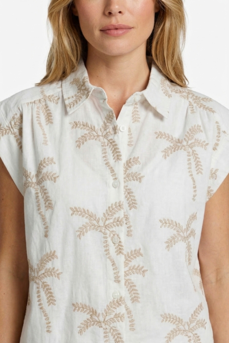 C&S The Label beige dames blouse | Close up