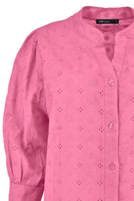 FOS Amsterdam roze dames blouse | Close up