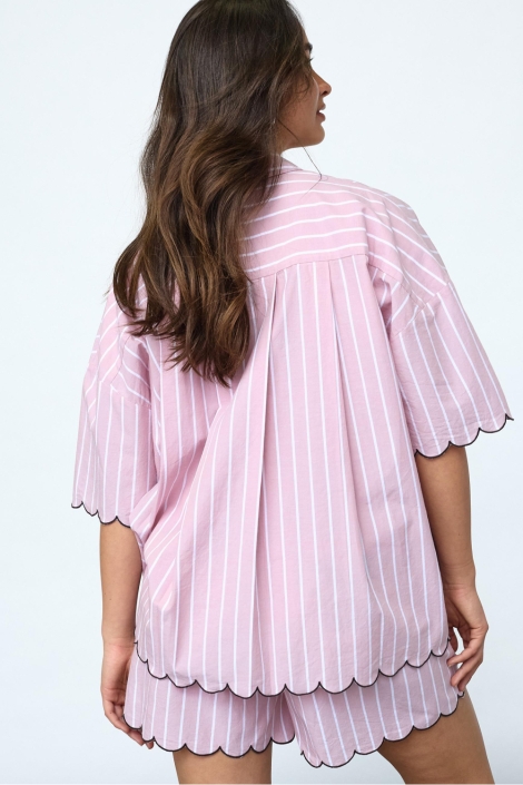 SisterS point roze dames blouse | Model achteraanzicht