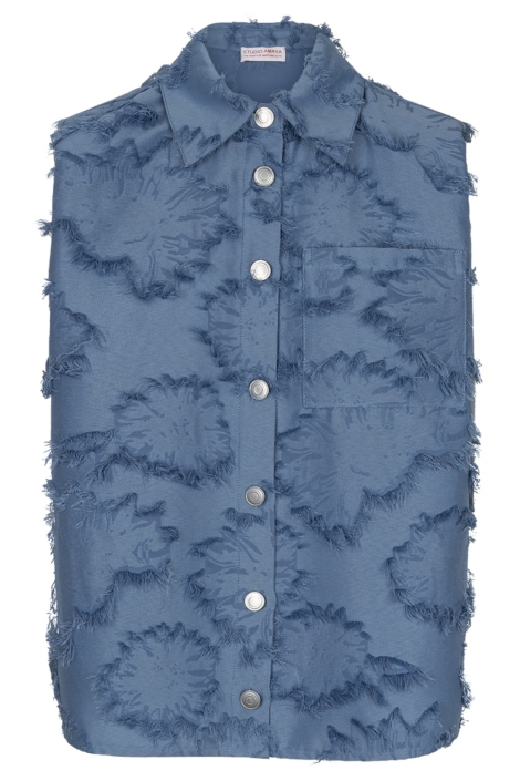 Studio Amaya blauwe dames blouse | Vooraanzicht