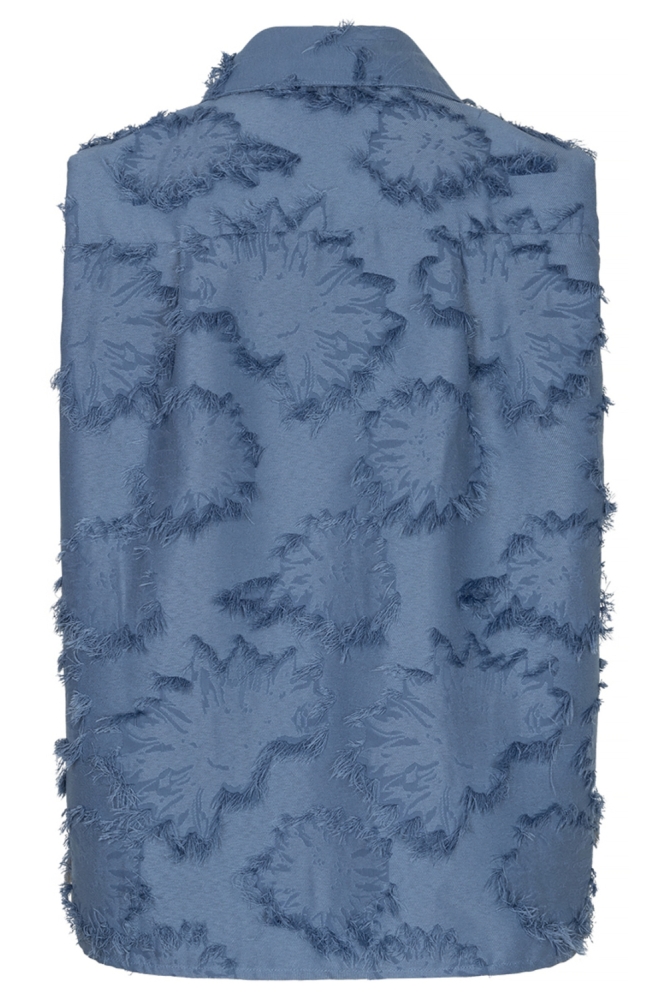 Studio Amaya blauwe dames blouse | Achteraanzicht