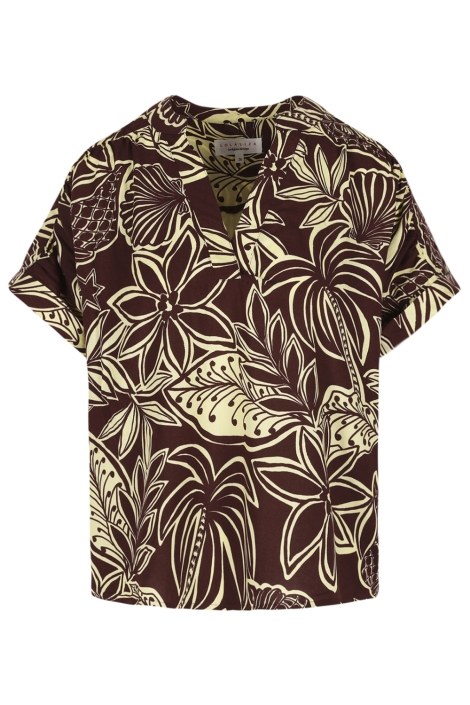 LolaLiza bruine dames blouse | Vooraanzicht