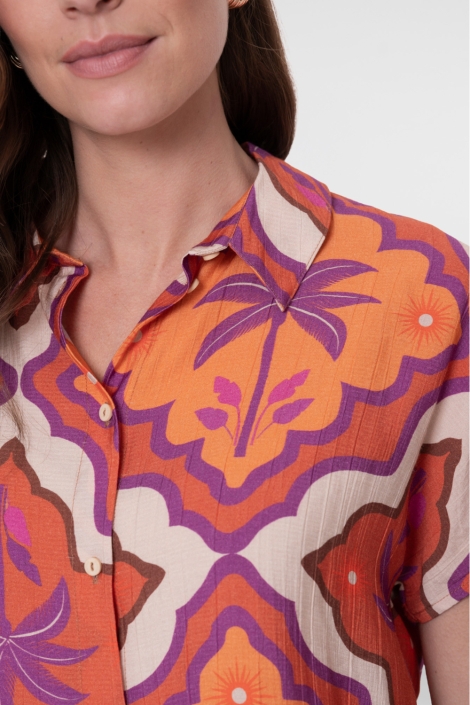Geisha multi color dames blouse | Close up