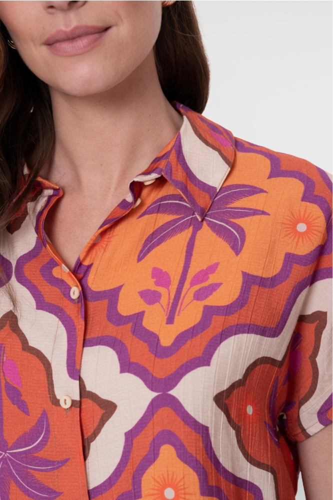 Geisha multi color dames blouse | Close up