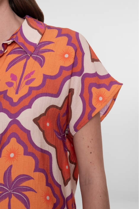 Geisha multi color dames blouse | Close up