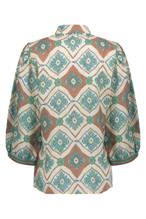 Geisha groene dames blouse | Achteraanzicht