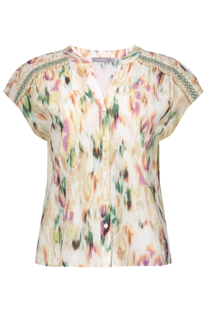 Geisha ecru dames blouse | Vooraanzicht