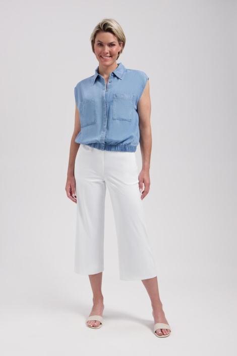 Lady Day blauwe dames blouse | Model