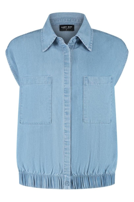 Lady Day blauwe dames blouse | Vooraanzicht