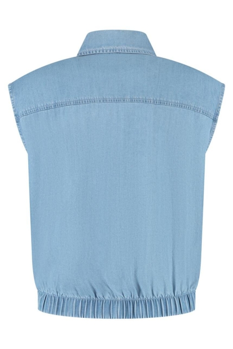 Lady Day blauwe dames blouse | Achteraanzicht