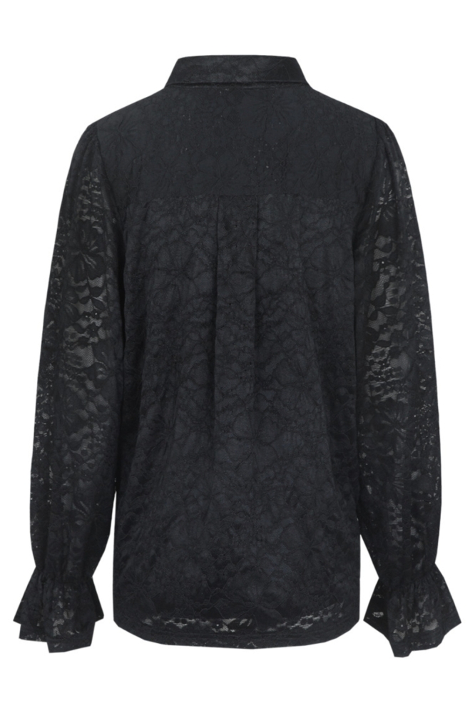 C&S The Label zwarte dames blouse | Achteraanzicht