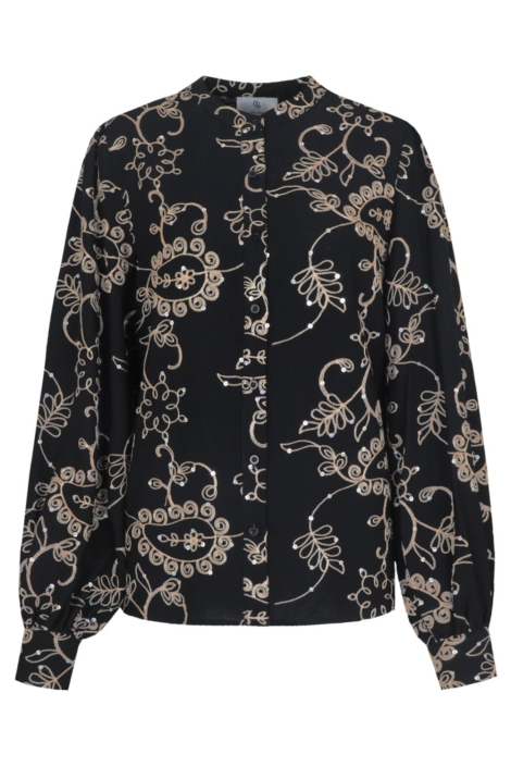 C&S The Label zwarte dames blouse | Vooraanzicht