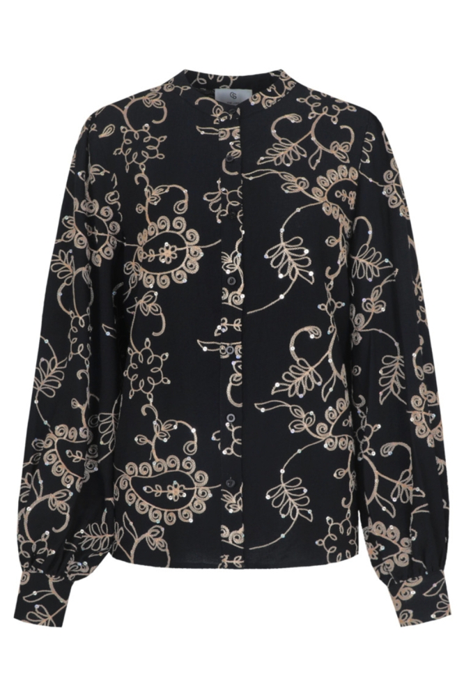 C&S The Label zwarte dames blouse | Vooraanzicht