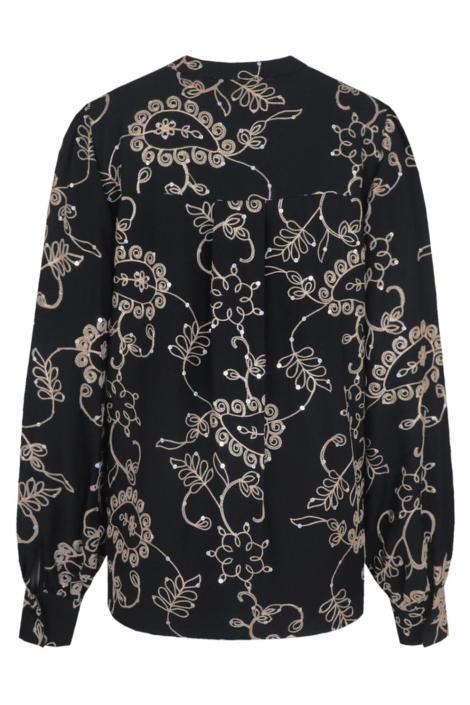 C&S The Label zwarte dames blouse | Achteraanzicht