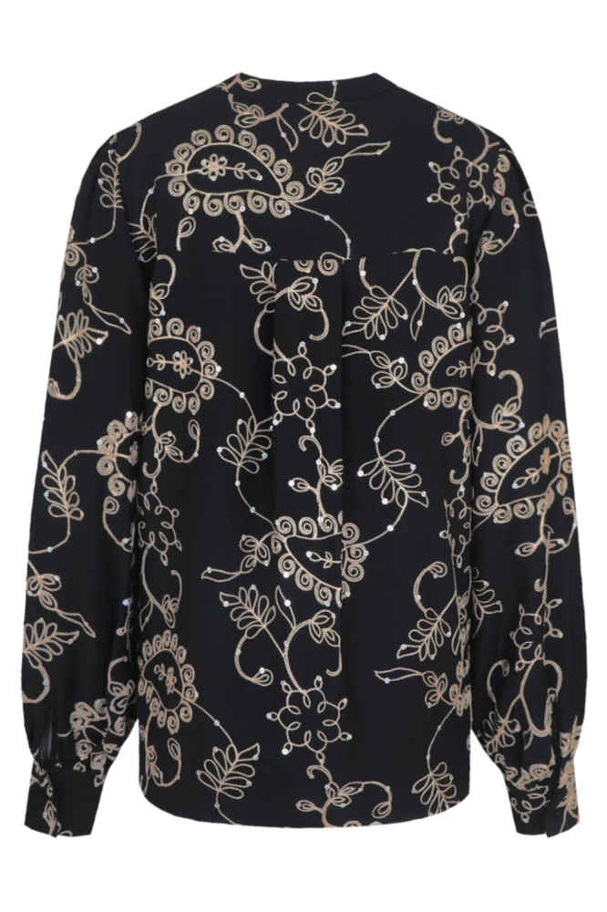 C&S The Label zwarte dames blouse | Achteraanzicht