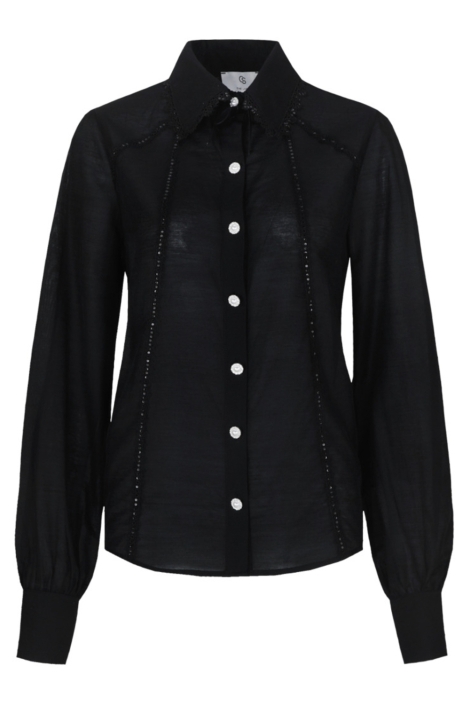 C&S The Label zwarte dames blouse | Vooraanzicht