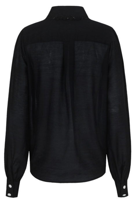 C&S The Label zwarte dames blouse | Achteraanzicht
