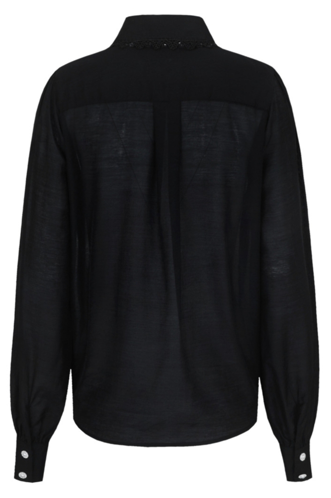 C&S The Label zwarte dames blouse | Achteraanzicht