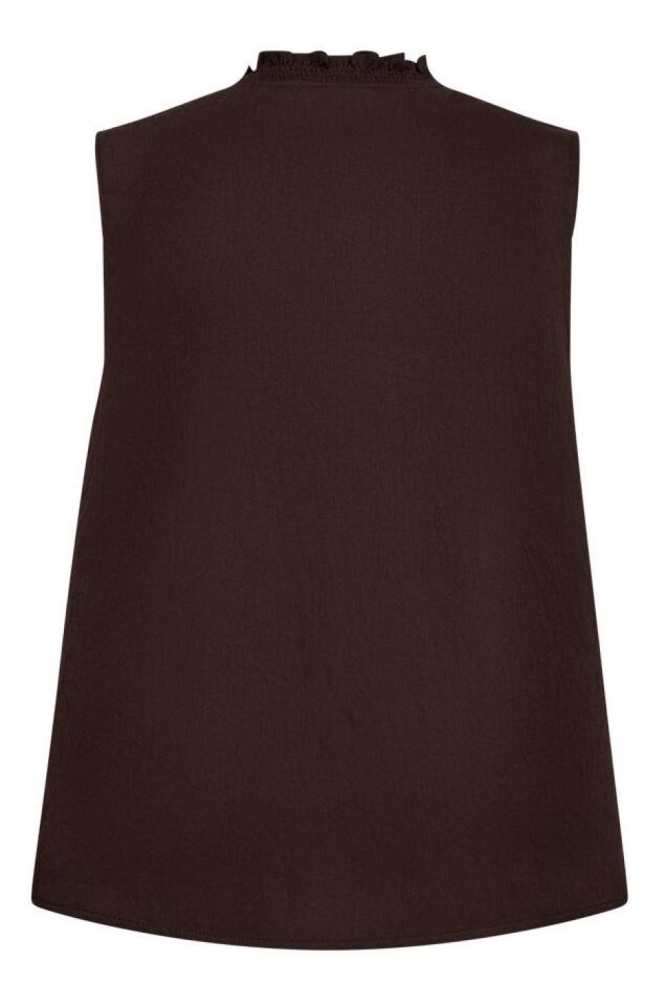 Freequent bruine dames blouse | Achteraanzicht