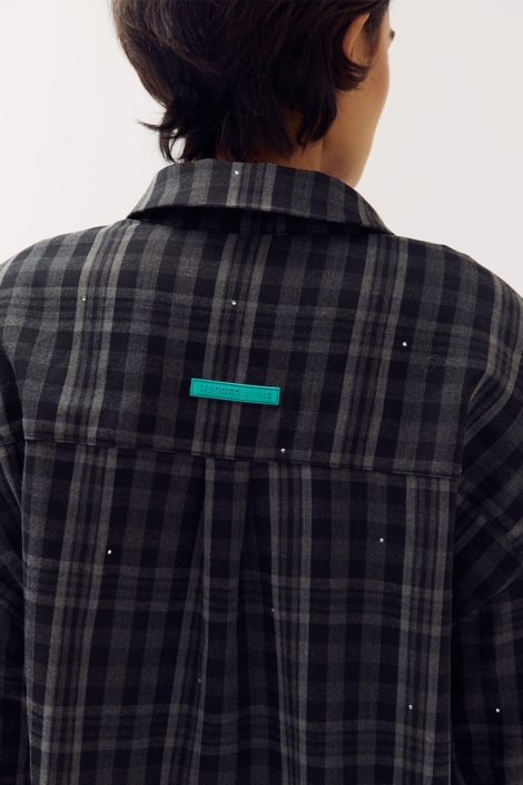 Harper & Yve grijze dames blouse | Close up