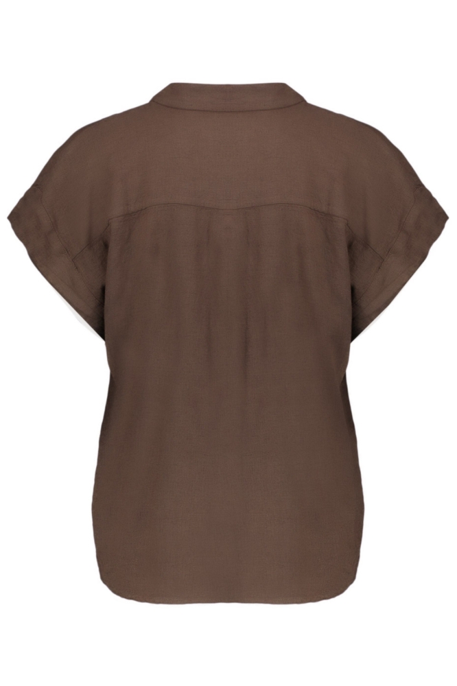 Geisha bruine dames blouse | Achteraanzicht