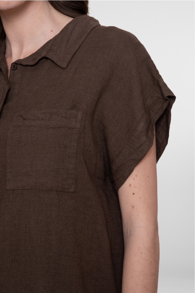 Geisha bruine dames blouse | Kleurstaal