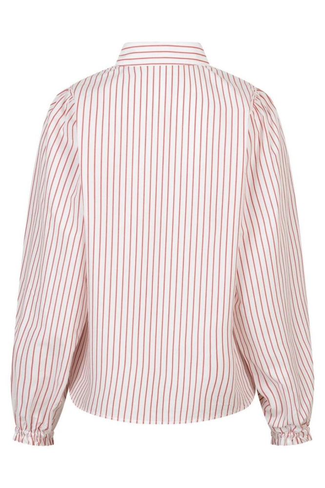 Red Button rode dames blouse | Achteraanzicht