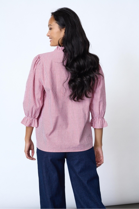 SisterS point rode dames blouse | Model achteraanzicht