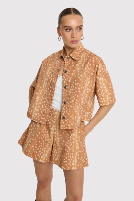 Refined Department camel dames jas | Model vooraanzicht