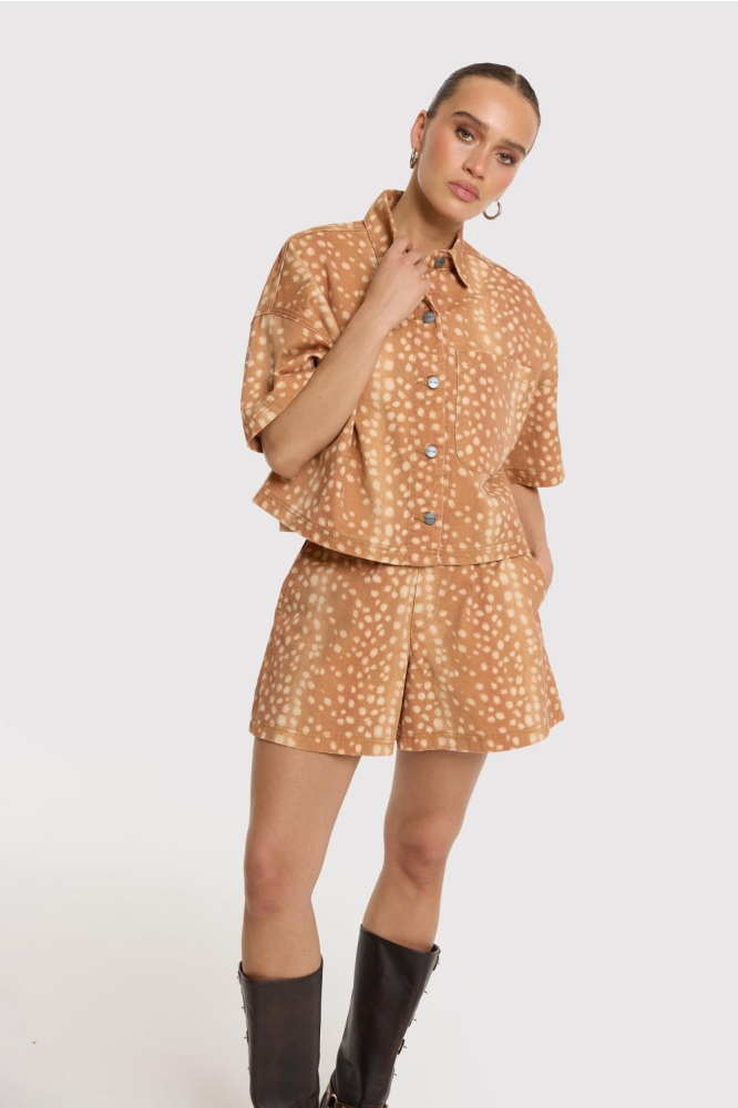 Refined Department camel dames jas | Model vooraanzicht