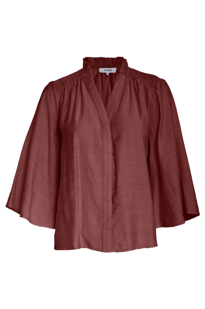 Minus bordeaux dames blouse | Vooraanzicht