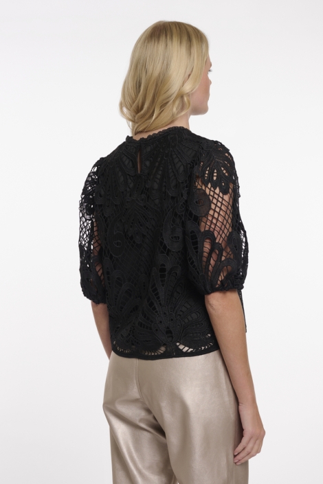 Rino & Pelle zwarte dames t-shirt | Model achteraanzicht
