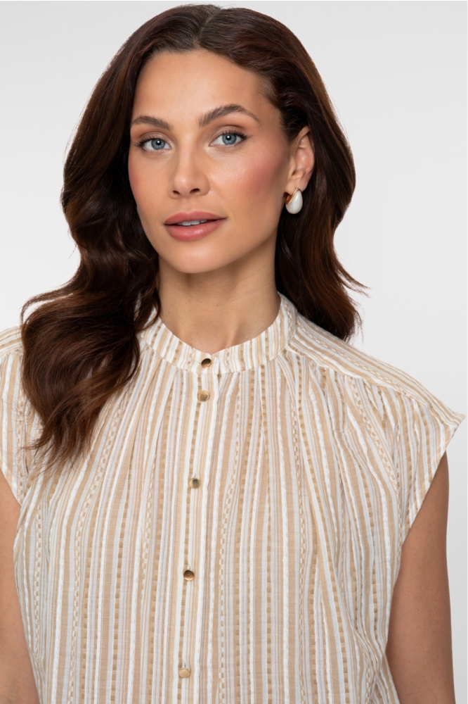 Geisha zand dames blouse | Close up