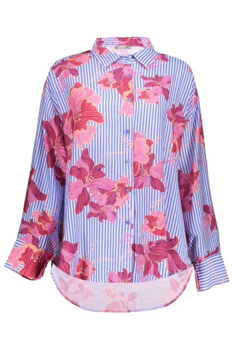 Geisha blauwe dames blouse | Vooraanzicht