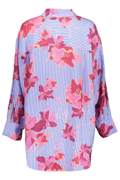 Geisha blauwe dames blouse | Achteraanzicht