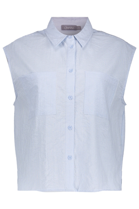 Geisha blauwe dames blouse | Vooraanzicht