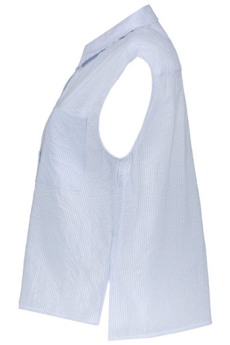 Geisha blauwe dames blouse | Zijaanzicht