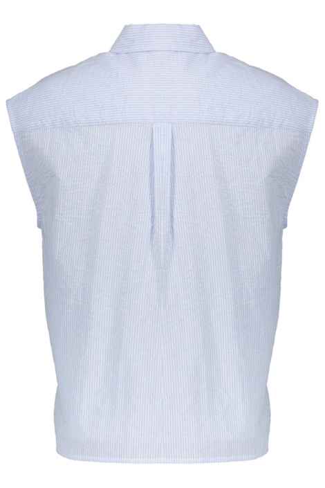 Geisha blauwe dames blouse | Achteraanzicht